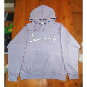 Embroidered Savannah L Hoodie Surf Co Lavender Purple GA Charm Travel Pullover